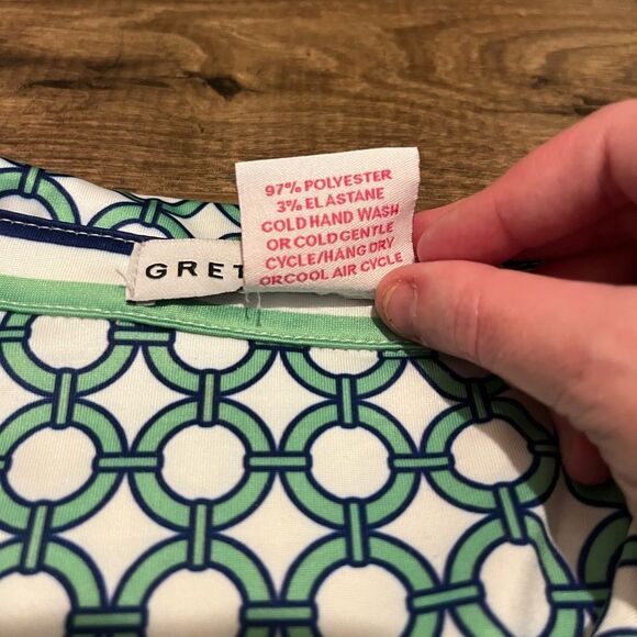 Gretchen Scott Everywhere Dress Size Small Green Blue Lifesaver Print - Picture 8 of 14